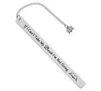 Ximalun Bookmark for Book Lovers Bookworm Gifts If I Can't Take My Book I'm Not Going Bookmark Librarian Gift Bookish Gift for Reader Writer Graduation Christmas Birthday Gifts, Silver