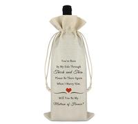 Ximalun Bridesmaid Gifts Wine Bag Matron of Honor Gift Bridesmaid Proposal Gifts Wedding Gift for Friends Sister Engagement Gift Wine Bottle Bag Maid of Honour Gifts from Bride