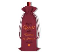 Ximalun Bridesmaid Gifts Wine Bottle Bag Maid of Honor Proposal Gift Pairs Well with Matron of Honor Duties Wine Bag Gift for Bridesmaid Wedding Bridal Shower Engagement Bachelorette Party Favor