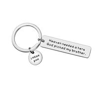Ximalun Brother Memorial Keyring Loss of Brother Sympathy Gifts Heaven Needed a Hero God Picked My Brother Keyring Remembrance Gifts Keyring Bereavement Gifts Memorial Gifts for Brother Loss