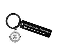 Ximalun Camper Keyring Let's Go on an Adventure Camping Keychain Adventure Keychain Gifts Camper Trailer Vacation Gifts Outdoor Adventure Traveller Gifts Camper Lover Gifts for Women Men