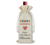Ximalun Chaos Coordinator Gifts Office Gifts for Boss Colleague Manager Chaos Coordinator Wine Bag Gift for Teacher Nurse Mum Dad Christmas Birthday Gift Thank You Gifts for Women Men