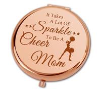 Ximalun Cheer Mum Gift Cheerleading Coach Gift Compact Makeup Mirror for CheerLeader Cheer Coach Appreciation Gift Christmas Mother's Day Birthday Gift for Cheer Mum
