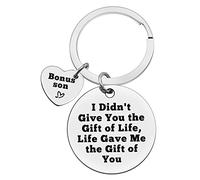 Ximalun Christmas Keyring Gift for Bonus Son Keyring Stepson Gifts I Didn't Give You The Gift of Life Life Gave Me The Gift of You Keyring Son in Law Gift Birthday Gifts for Bonus Son Adoption Gifts