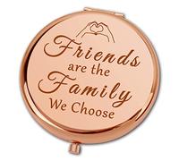 Ximalun Christmas Mirror Gifts for Friend Birthday Gifts Friends are the Family We Choose Compact Makeup Mirror for Best Friend Bestie Graduation Going Away Friendship Gifts for Friends