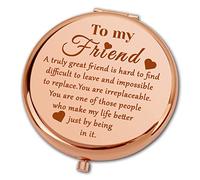 Ximalun Christmas Mirror Gifts for Friend Women Birthday Gifts A Truly Great Friend is Hard to Find Compact Makeup Mirror for Friend Graduation Going Away Friendship Gifts for Women Girls