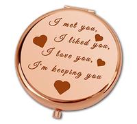 Ximalun Christmas Mirror Gifts for Her Wife Girlfriend Anniversary Wedding Gift for Her I Love You Compact Makeup Mirror Mothers Day Valentines Day Gift