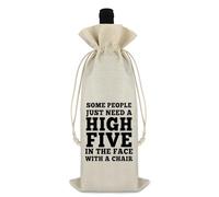 Ximalun Colleague Gifts Colleague Wine Bag Funny Wine Bottle Gift Bag for Coworker Employee Boss Manager Work Friend Leaving Christmas Birthday Cotton Linen Drawstring Wine Gift Bag