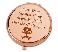Ximalun Colleague Gifts for Women Office Work Humor Employee Boss Coworkers Gifts Some Days The Best Thing About My Job is That The Chair Spins Makeup Mirror Funny Inspirational and Sarcasm