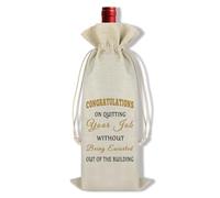Ximalun Colleague Leaving Gifts Wine Bag Retirement Gifts for Colleague Farewell Gifts Goodbye Gifts for Colleague Burlap Wine Bottle Bag Going Away Gifts for Coworker