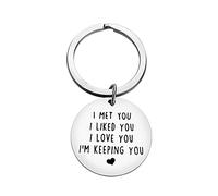 Ximalun Couple Keyring Gifts for Boyfriend Husband Fiance I Met you I Liked You I Love You Keyring Valentines Day Gifts Christmas Birthday Gifts Anniversary Keyring Gifts for Him