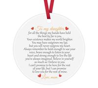 Ximalun Daughter Gift from Mum Ceramic Ornament Keepsake Sign Christmas Ornament for Daughter Graduation Birthday Gifts