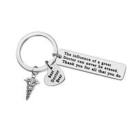 Ximalun Doctor Gifts Keyring The Influence of A Great Doctor Can Never Be Erased Keyring Doctor Gifts for Men Women Christmas Birthday Gifts Thank You Gifts for Doctor