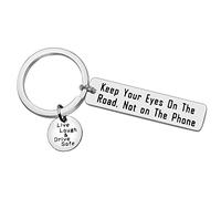Ximalun Drive Safe Keyring New Driver Gifts Keep Your Eyes On The Road Keyring Gifts for Boyfriend Husband Valentines Gifts Fathers Day Gift Christmas Birthday Gifts for Dad Daughter Son Teen Driver