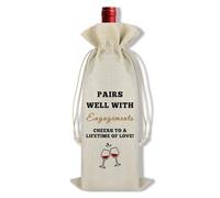 Ximalun Engagement Gifts for Couples Engagement Wine Bag Engagement Party Decorations Pairs Well with Engagements Wine Bottle Bag Newly Wed Gift Engaged Wine Bag