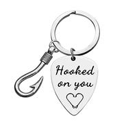 Ximalun Fishing Keyring Gifts for Boyfriend Fiance Husband Hooked On You Keyring Gifts for Men Christmas Birthday Gifts Valentines Day Gifts Wedding Anniversary Keyring Gifts for Him