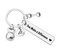 Ximalun Fitness Instructor Gift Personal Trainer Gift You Make A Difference Keyring Thank You Gifts for Fitness Trainer Gym Instructor Fitness Coach Appreciation Gifts Gym Workout Gift