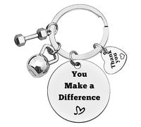 Ximalun Fitness Trainer Gifts Thank You Gifts for Fitness Instructor Personal Trainer Gift Fitness Coach Appreciation Gifts Workout Coach Gift Gym Workout Keyring You Make A Difference Keyring