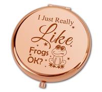 Ximalun Frog Gifts for Frog Lovers I Just Really Like Frogs Compact Makeup Mirror Animal Lover Gift Funny Gag Gifts Ideas Christmas Birthday White Elephant for Women Girls