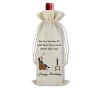 Ximalun Funny Birthday Gifts for Men Wine Bag Birthday Party Decorations Drawstring Burlap Wine Bottle Bag Birthday Gift Ideas for Grandad Dad Husband Brother Uncle Friend Colleague