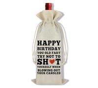 Ximalun Funny Birthday Wine Bag Birthday Gift for Friend Sister Brother Husband Wife Coworker Wine Bottle Bag Birthday Party Decor 40th 50th 60th 70th 80th Birthday Gifts for Women Men
