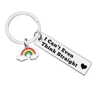 Ximalun Funny Gay Keyring Gay Pride Gift LGBT Gift I Can't Even Think Straight Keyring Lesbian Gift Christmas Birthday Gift Valentines Day Gift Gay Gift for Boyfriend Girlfriend