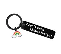 Ximalun Funny Gay Keyring Gift I Can't Even Think Straight Keyring Gay Pride Gifts LGBT Gift Anniversary Valentines Day Christmas Birthday Present Lesbian Present