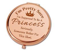 Ximalun Funny Gifts for Women Girls I'm Pretty Sure I'm Supposed To Be A Princess Compact Makeup Mirror for Best Friend Sister Daughter Granddaughter Niece Christmas Birthday Gifts