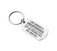 Ximalun Funny Keyring Gifts for Women Men - I Am Currently Unsupervised Keyring - Christmas, Birthday, Graduation, Novelty, Sarcastic Gifts for Friends, Family