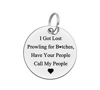 Ximalun Funny Pet ID Tag Dog Tag Cat Tag Pet Collar Tag Pet Owner Gift I Got Lost Prowling Have Your People Call My People Keyring Puppy ID Tag for Dog Cats Owner
