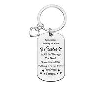 Ximalun Funny Sister Gifts Sister Keyring Sometimes Talking to Your Sister is All the Therapy You Need Keyring Mothers Day Gifts Christmas Birthday Gifts for Sister Best Friend