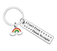 Ximalun Gay Keyring Gay Lesbian Pride Gift LGBT Gift I Can't Even Think Straight Keyring Christmas Birthday Gifts Valentines Day Gifts Anniversary Keyring Gifts for Gay Couple