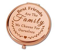 Ximalun Gifts for Best Friend Women Best Friends are The Family We Choose for Ourselves Compact Makeup Mirror Best Friend Christmas Birthday Gifts Friendship Gifts for Women