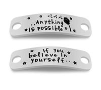 Ximalun Gifts for Runner Shoe Lace Tag If You Believe in Yourself Anything is Possible Inspirational Trainer Tag Gifts for Fitness Men Women Runner Marathon Gift Fitness Gym Gift