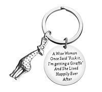 Ximalun Giraffe Keyring Giraffe Gifts for Women Giraffe Lover Gifts A Wise Woman Getting a Giraffe Keyring Mother’s Day Gifts Christmas Birthday Gifts for Women Mum Daughter Sister Friends