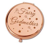 Ximalun Godmother Gift from Godchild Compact Makeup Mirror for Fairy Godmother Baptism Gift Mothers Day Christmas Birthday Gifts Godmother Gifts for Christening