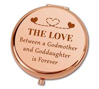 Ximalun Godmother Goddaughter Gifts The Love Between a Godmother and Goddaughter is Forever Compact Makeup Mirror for Mothers Day Christmas Birthday Wedding Graduation Baptism Gift