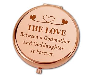 Ximalun Godmother Goddaughter Gifts The Love Between a Godmother and Goddaughter is Forever Compact Makeup Mirror for Mothers Day Christmas Birthday Wedding Graduation Baptism Gift