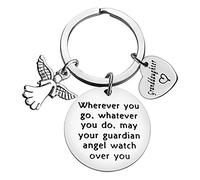 Ximalun Granddaughter Gifts Keyring Wherever You Go May Your Guardian Watch Over You Keyring Graduation Christmas Birthday Gifts Granddaughter Gifts from Grandma Grandad