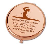 Ximalun Gymnastics Gift for Girls Gymnastics Compact Makeup Mirror Gymnastic Lover Gifts Gymnastic Coach Gift Christmas Birthday Gifts Inspirational Gift for Gymnast