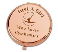 Ximalun Gymnastics Gifts for Girls Women Just A Girl Who Loves Gymnastics Compact Makeup Mirror Gymnastics Lover Gift Gymnastics Coach Gift Gymnast Girl Gift Christmas Birthday Gifts