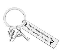 Ximalun Hairdresser Gifts Keyring Hair Stylist Gifts Never Underestimate the Power of a Barber Keyring Cosmetology Graduation Gift Christmas Birthday Gifts Hairdresser Gifts for Women Men