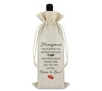 Ximalun Honeymoon Gifts for Couple Wine Bag Wedding Day Gift for Bride Groom Engagement Gift Wine Bottle Bag for Newlywed Bridal Shower Sweet Married Present Anniversary Souvenir