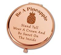 Ximalun Inspirational Gifts for Women Girls Be a Pineapple Stand Tall Compact Mirror Folding Makeup Mirror for Her Motivational Gift Encouragement Gift for Friends Sister Daughter Niece