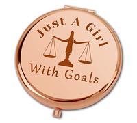 Ximalun Lawyer Gifts for Women Lawyer Attorney or Law Student Gift Just a Girl with Goals Compact Makeup Mirror Future Lawyer Gift Law School Graduation Gift Christmas Birthday Gift