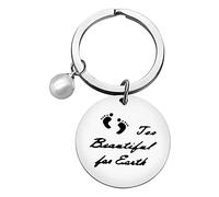 Ximalun Loss Memorial Keyring Too Beautiful for Earth Keyring Baby Memorial Gifts Pregnancy Loss Miscarriage Gifts Remembrance Gifts Sympathy Gifts for Infant Child Baby Loss