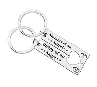 Ximalun Loss of Baby Memorial Keyring Miscarriage Gifts for Parents Mommy of an Angel Daddy of an Angel Keyring Set Loss of Baby Sympathy Gifts Infant Loss Child Loss Memorial Gifts
