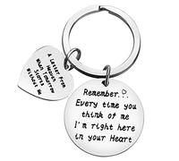 Ximalun Memorial Keyring Sympathy Gifts Every Time You Think of Me I’m Right Here In Your Heart Keyring In Memory of Loved Gift Remembrance Gift Sympathy Gifts for Loss of Mum Dad Husband Wife