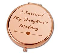 Ximalun Mother of the Bride Gifts from Daughter I Survived My Daughter's Wedding Compact Makeup Mirror Wedding Gifts for Mother of the Bride, Mum Wedding Gifts from Bride