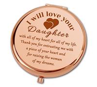Ximalun Mother of The Bride Gifts from Groom I Will Love Your Daughter with All of My Heart Compact Makeup Mirror Wedding Gifts for Mother in Law from Groom Bridal Shower Gift